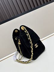 Chanel Small Hobo Bag Black Suede with Gold Hardware size 22x20x12cm - 6