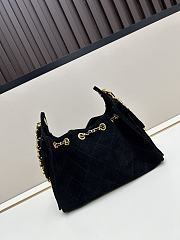 Chanel Small Hobo Bag Black Suede with Gold Hardware size 22x20x12cm - 4