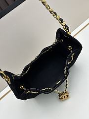 Chanel Small Hobo Bag Black Suede with Gold Hardware size 22x20x12cm - 3
