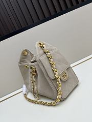 Chanel 25 Small Hobo Bag Grey Suede with Gold Hardware size 22x20x12cm - 5