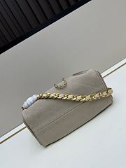 Chanel 25 Small Hobo Bag Grey Suede with Gold Hardware size 22x20x12cm - 4