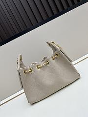 Chanel 25 Small Hobo Bag Grey Suede with Gold Hardware size 22x20x12cm - 3