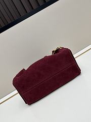 Chanel 25 Small Hobo Bag Red Suede with Gold Hardware size 22x20x12cm - 4