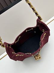 Chanel 25 Small Hobo Bag Red Suede with Gold Hardware size 22x20x12cm - 5