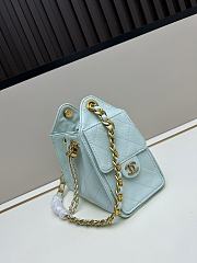 CHANEL 25 Small Handbag Grained Calfskin & Gold-Tone Metal Light Blue - 6