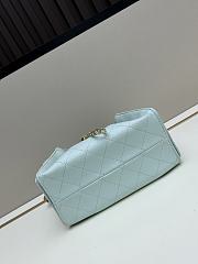 CHANEL 25 Small Handbag Grained Calfskin & Gold-Tone Metal Light Blue - 5