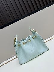 CHANEL 25 Small Handbag Grained Calfskin & Gold-Tone Metal Light Blue - 3