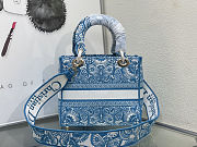 Christian Dior Toile de Jouy Lady D-Lite Bag Embroidered Canvas Cornflower Blue - 2