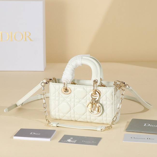 Dior Small Lady D-Joy Bag White Cannage Lambskin - 1