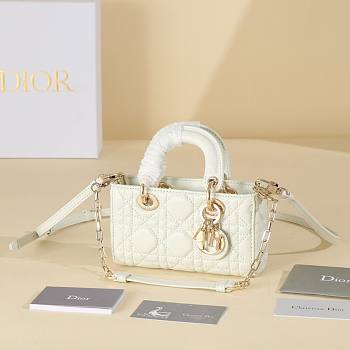 Dior Small Lady D-Joy Bag White Cannage Lambskin
