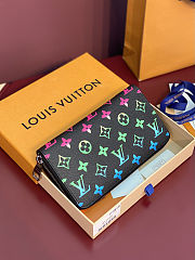 LV Zippy Black Multi Gardient Waltte M13908 size 19.5x10.5x2.5cm - 5