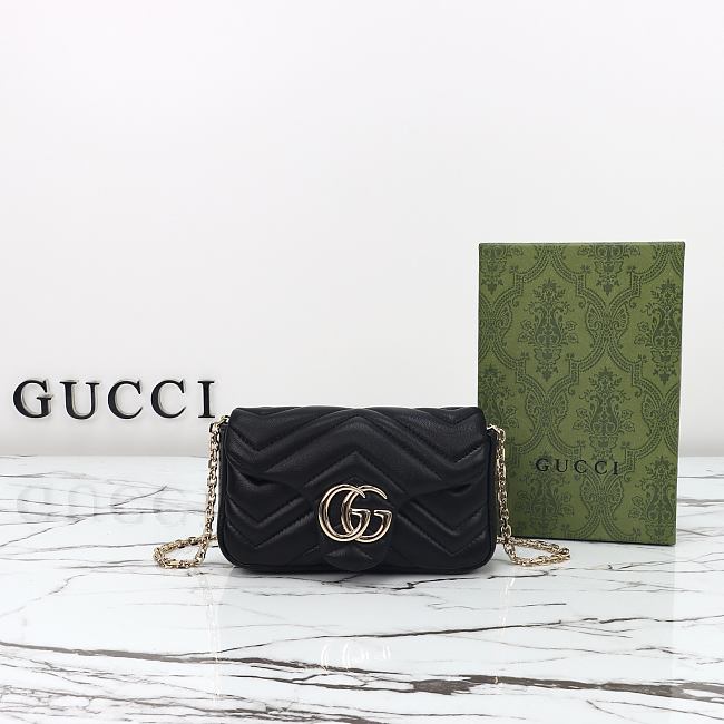 Gucci GG Marmont mini shoulder bag in black leather size 16.5×9.5×4.5 cm - 1