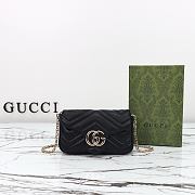 Gucci GG Marmont mini shoulder bag in black leather size 16.5×9.5×4.5 cm - 1