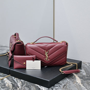 YSL Loulou Medium Chevron-quilted Lambskin Bag Size 24 x 14 x 6cm