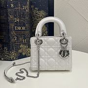 Lady Dior Mini Silver Bag Size 17 x 7 x 15cm - 1