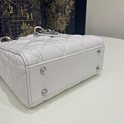 Lady Dior Mini Silver Bag Size 17 x 7 x 15cm - 5
