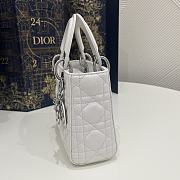Lady Dior Mini Silver Bag Size 17 x 7 x 15cm - 4