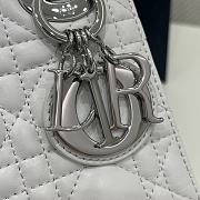 Lady Dior Mini Silver Bag Size 17 x 7 x 15cm - 2