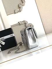 Chanel Small CC Crush Flap Bag Silver Metallic Caviar Silver Hardware - 2