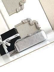 Chanel Small CC Crush Flap Bag Silver Metallic Caviar Silver Hardware - 5