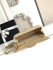 Chanel Quilted Mini Rectangular Iridescent Gold Lambskin Gold Hardware - 6