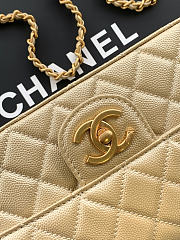 Chanel Quilted Mini Rectangular Iridescent Gold Lambskin Gold Hardware - 2