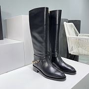 Chanel Leather Boots 3cm With Back Chain - 1