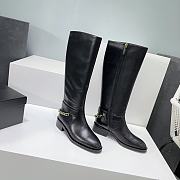 Chanel Leather Boots 3cm With Back Chain - 3