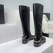 Chanel Leather Boots 3cm With Back Chain - 4