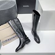 Chanel Leather Boots 3cm With Back Chain - 5