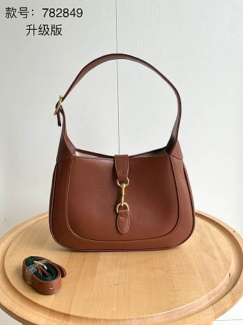 Gucci Jackie 1961 medium bag in brown leather Size 27.5x19x4cm