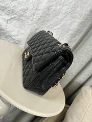 Chanel Classic Flap Bag in Black Caviar Leather Silver Hardware Size 25cm - 4