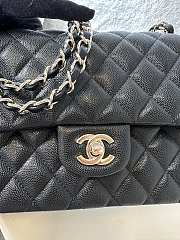 Chanel Classic Flap Bag in Black Caviar Leather Silver Hardware Size 25cm - 5