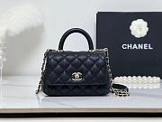 CHANEL CC Caviar Quilted Extra Mini Coco Top Handle Flap Black Bag  - 1