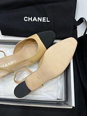 Chanel Women's Tan and Black Slingback Shoes - 4