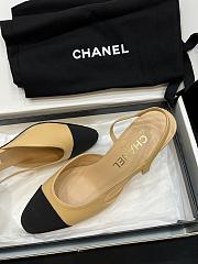 Chanel Women's Tan and Black Slingback Shoes - 3