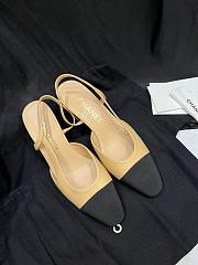Chanel Women's Tan and Black Slingback Shoes - 2
