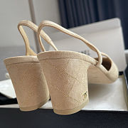 Chanel Quilted Beige & Black Slingback Flats - 4