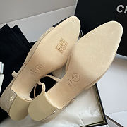 Chanel Quilted Beige & Black Slingback Flats - 2