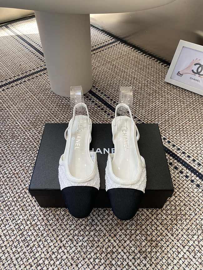 Chanel 22C White Slingback - 1