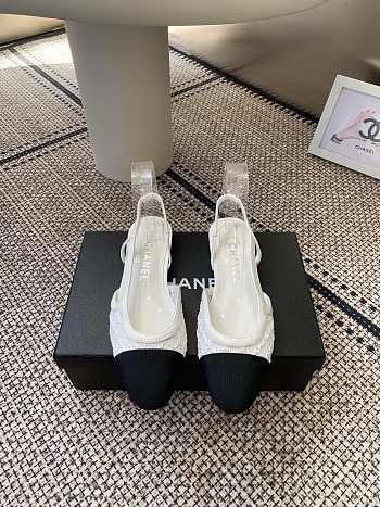 Chanel 22C White Slingback