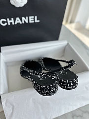 Chanel Black Slingback tweed sandals - 6