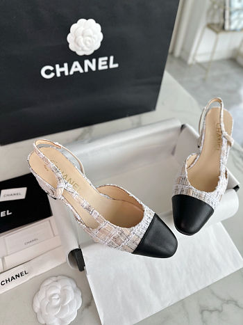 Chanel Slingback Tweed Multicolour Flats