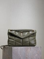 YSL Loulou ffer quilted lambskin chain bag in wheat green gold hardware - 1