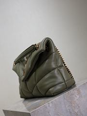 YSL Loulou ffer quilted lambskin chain bag in wheat green gold hardware - 6