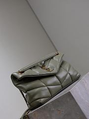 YSL Loulou ffer quilted lambskin chain bag in wheat green gold hardware - 5