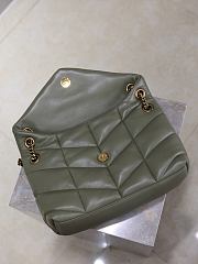 YSL Loulou ffer quilted lambskin chain bag in wheat green gold hardware - 3