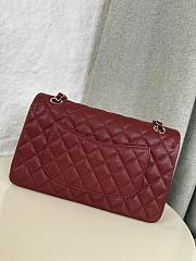 CHANEL Maroon Classic Flap Bag Gold Hardware Size 25.5 x 6.5 x 15.5cm - 5