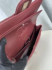 CHANEL Maroon Classic Flap Bag Gold Hardware Size 25.5 x 6.5 x 15.5cm - 4
