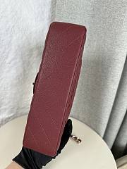 CHANEL Maroon Classic Flap Bag Gold Hardware Size 25.5 x 6.5 x 15.5cm - 2